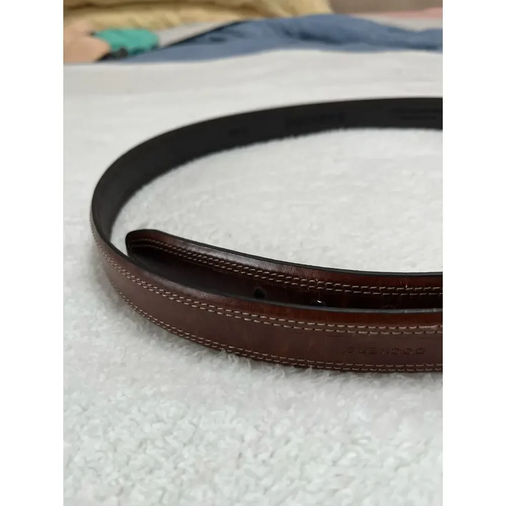Dockers Sz 42 Men’s Belt Leather Lining‎ Brown Silver Buckle